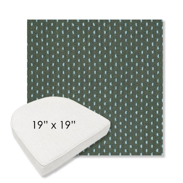 Picture of Royale Moss | 19" x 19" Boxed Contoured Rounded Back Wicker Chair Cushion - Sunbrella© Fabric