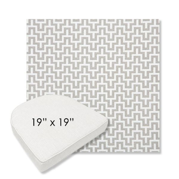 Picture of Underline Dove | 19" x 19" Boxed Contoured Rounded Back Wicker Chair Cushion - Sunbrella© Fabric