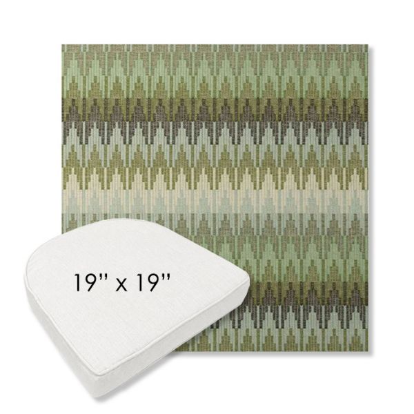 Picture of Valley Herbal | 19" x 19" Boxed Contoured Rounded Back Wicker Chair Cushion - Sunbrella© Fabric