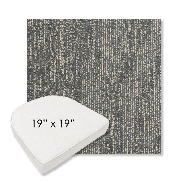 Picture of Vista Slate | 19" x 19" Boxed Contoured Rounded Back Wicker Chair Cushion - Sunbrella© Fabric