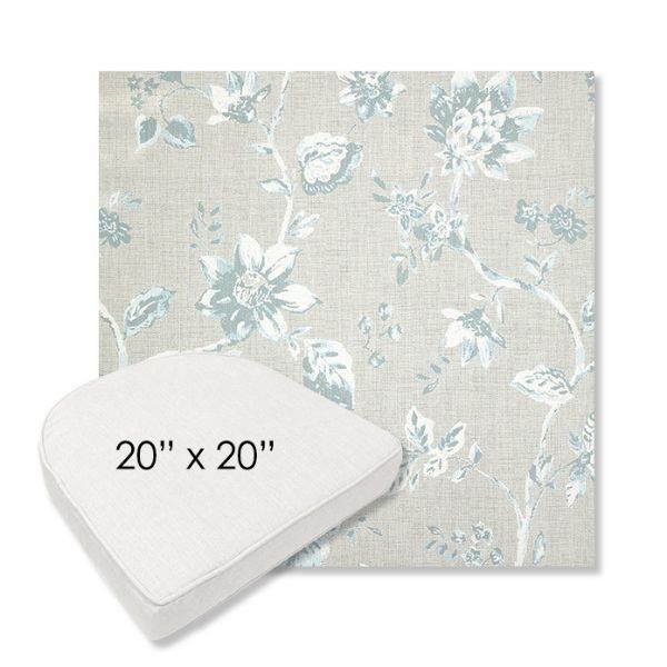 Picture of Ariana Dew | 20" x 20" Boxed Contoured Rounded Back Wicker Chair Cushion - Sunbrella© Fabric
