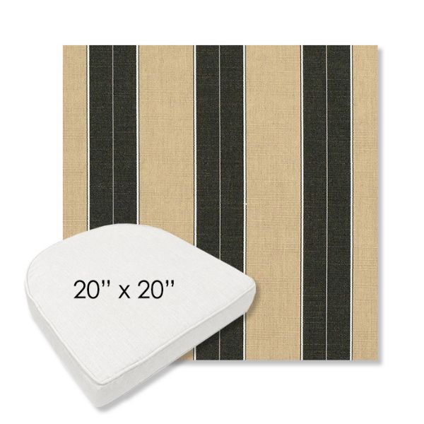 Picture of Berenson Tuxedo | 20" x 20" Boxed Contoured Rounded Back Wicker Chair Cushion - Sunbrella© Fabric
