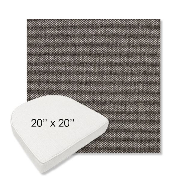Picture of Blend Coal | 20" x 20" Boxed Contoured Rounded Back Wicker Chair Cushion - Sunbrella© Fabric
