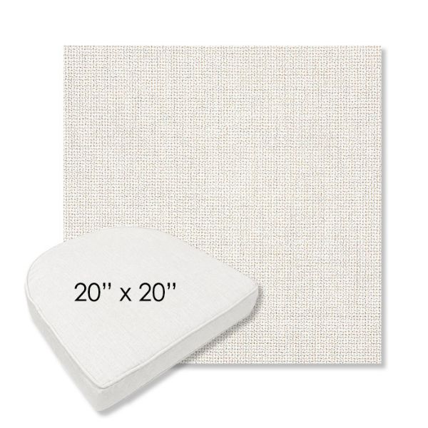 Picture of Bliss Linen | 20" x 20" Boxed Contoured Rounded Back Wicker Chair Cushion - Sunbrella© Fabric