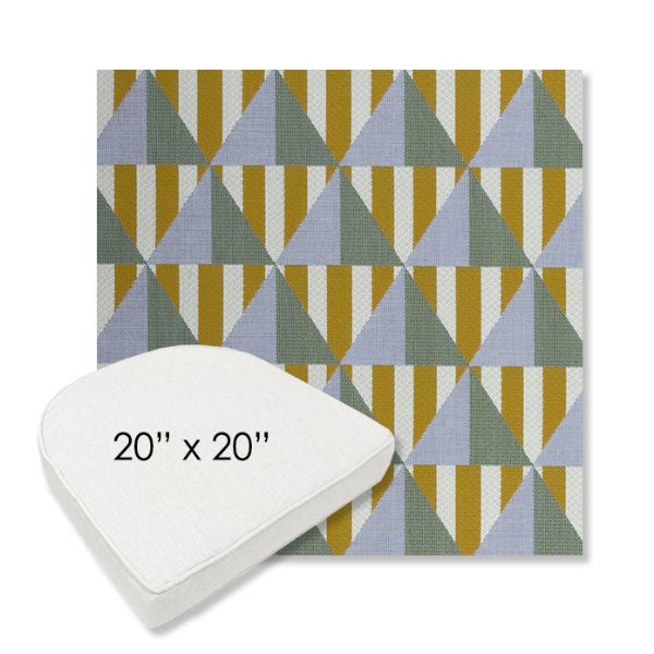 Picture of Buoy Key West | 20" x 20" Boxed Contoured Rounded Back Wicker Chair Cushion - Sunbrella© Fabric
