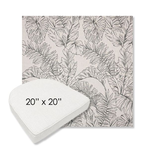Picture of Calm Graphite | 20" x 20" Boxed Contoured Rounded Back Wicker Chair Cushion - Sunbrella© Fabric