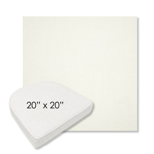Picture of Canvas White | 20" x 20" Boxed Contoured Rounded Back Wicker Chair Cushion - Sunbrella© Fabric