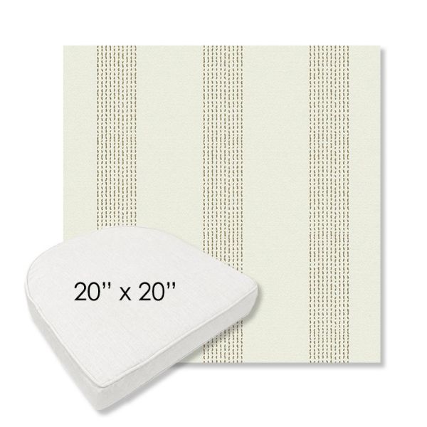 Picture of Caper Linen | 20" x 20" Boxed Contoured Rounded Back Wicker Chair Cushion - Sunbrella© Fabric