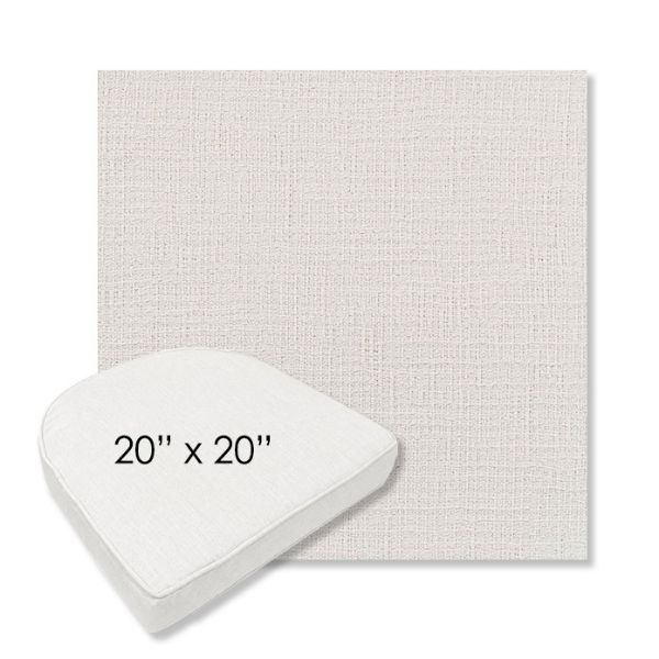 Picture of Cassava White | 20" x 20" Boxed Contoured Rounded Back Wicker Chair Cushion - Sunbrella© Fabric