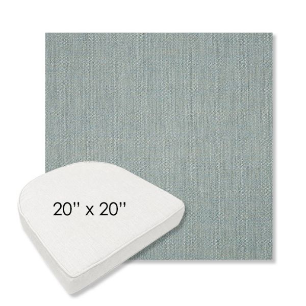 Picture of Cast Mist | 20" x 20" Boxed Contoured Rounded Back Wicker Chair Cushion - Sunbrella© Fabric