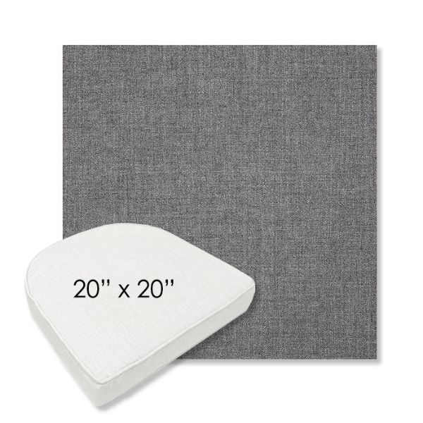 Picture of Cast Slate | 20" x 20" Boxed Contoured Rounded Back Wicker Chair Cushion - Sunbrella© Fabric