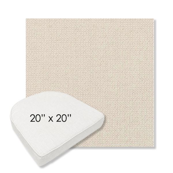 Picture of Charmer Parchment | 20" x 20" Boxed Contoured Rounded Back Wicker Chair Cushion - Sunbrella© Fabric