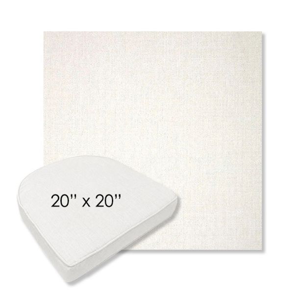 Picture of Crush Snow | 20" x 20" Boxed Contoured Rounded Back Wicker Chair Cushion - Sunbrella© Fabric
