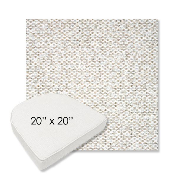 Picture of Dumont Stucco | 20" x 20" Boxed Contoured Rounded Back Wicker Chair Cushion - Sunbrella© Fabric