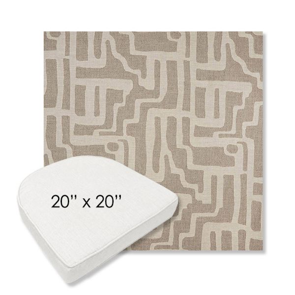 Picture of Escher Greige | 20" x 20" Boxed Contoured Rounded Back Wicker Chair Cushion - Sunbrella© Fabric