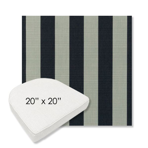 Picture of Expressive Mist | 20" x 20" Boxed Contoured Rounded Back Wicker Chair Cushion - Sunbrella© Fabric