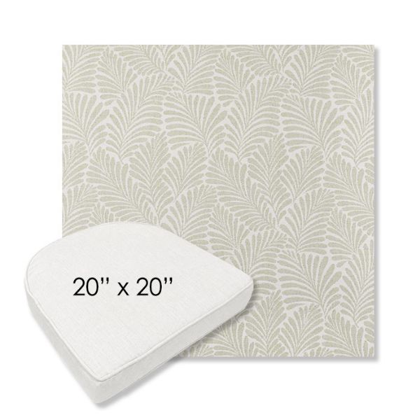 Picture of Frond Spring | 20" x 20" Boxed Contoured Rounded Back Wicker Chair Cushion - Sunbrella© Fabric