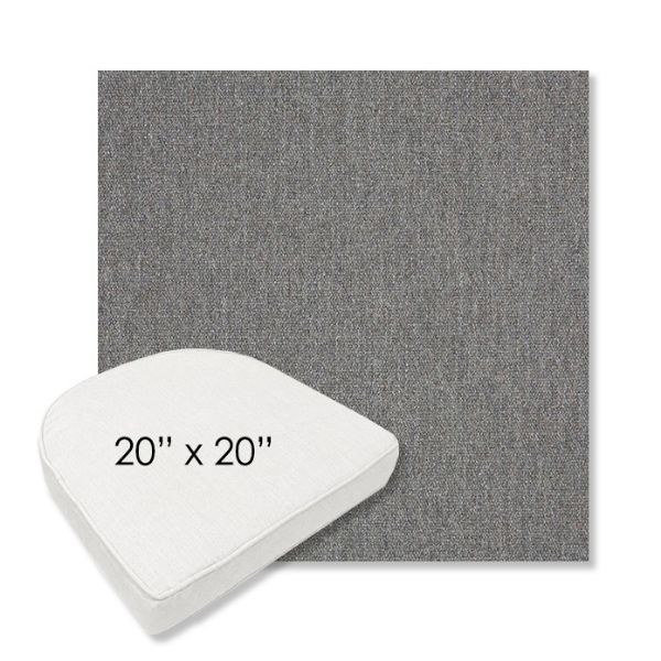 Picture of Heritage Slate | 20" x 20" Boxed Contoured Rounded Back Wicker Chair Cushion - Sunbrella© Fabric