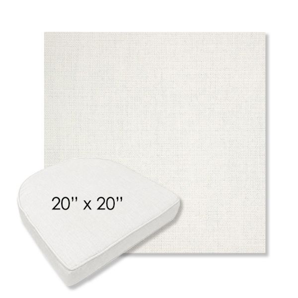 Picture of Idol Snow | 20" x 20" Boxed Contoured Rounded Back Wicker Chair Cushion - Sunbrella© Fabric