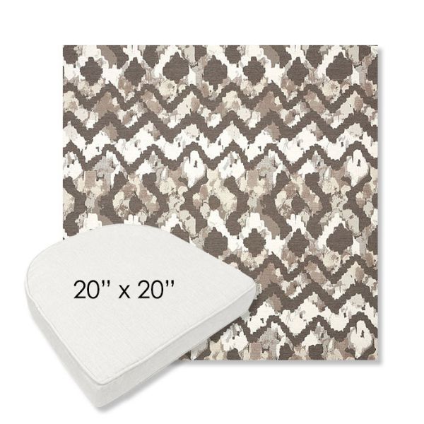 Picture of Inga Merino | 20" x 20" Boxed Contoured Rounded Back Wicker Chair Cushion - Sunbrella© Fabric