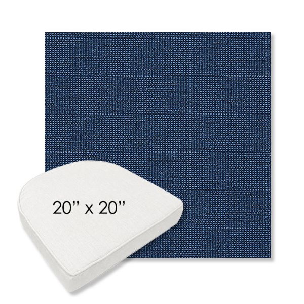 Picture of Kudos Blueberry | 20" x 20" Boxed Contoured Rounded Back Wicker Chair Cushion - Sunbrella© Fabric