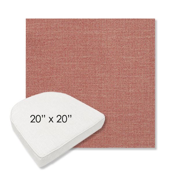 Picture of Kudos Flamingo | 20" x 20" Boxed Contoured Rounded Back Wicker Chair Cushion - Sunbrella© Fabric