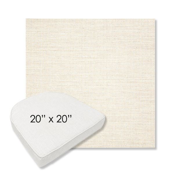 Picture of Kudos Vellum | 20" x 20" Boxed Contoured Rounded Back Wicker Chair Cushion - Sunbrella© Fabric