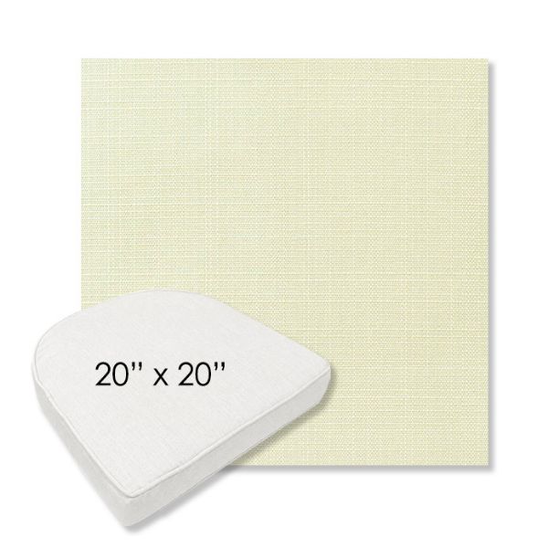 Picture of Linen Natural | 20" x 20" Boxed Contoured Rounded Back Wicker Chair Cushion - Sunbrella© Fabric
