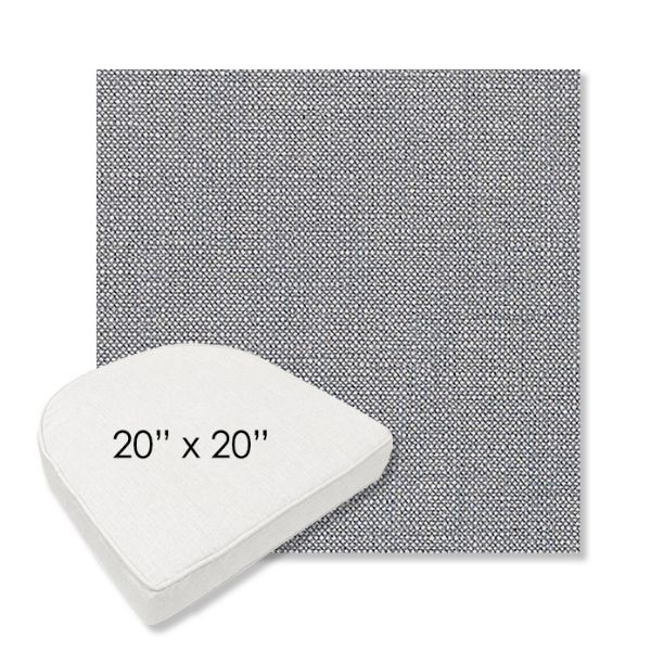 Picture of Linville Denim | 20" x 20" Boxed Contoured Rounded Back Wicker Chair Cushion - Sunbrella© Fabric