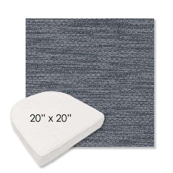 Picture of Litchfield Denim | 20" x 20" Boxed Contoured Rounded Back Wicker Chair Cushion - Sunbrella© Fabric