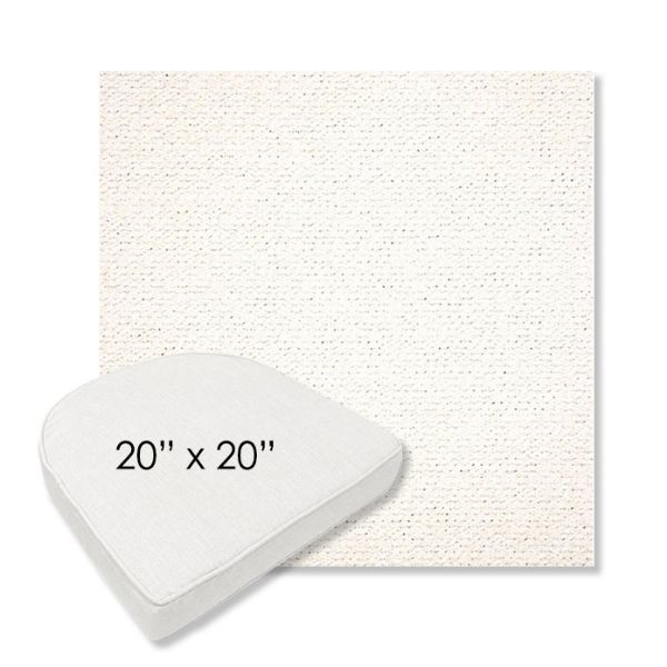 Picture of Litchfield Snow | 20" x 20" Boxed Contoured Rounded Back Wicker Chair Cushion - Sunbrella© Fabric