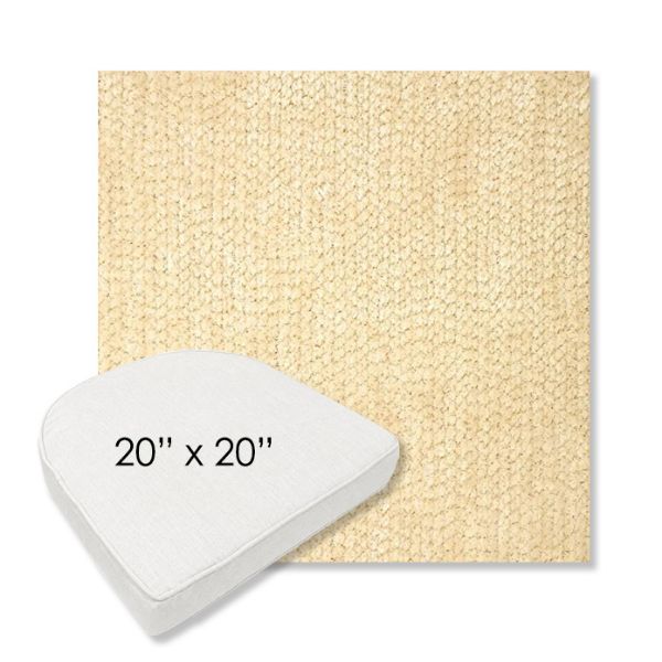Picture of Margo Parchment | 20" x 20" Boxed Contoured Rounded Back Wicker Chair Cushion - Sunbrella© Fabric