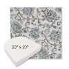 Picture of Martha Floral Periwinkle | 20" x 20" Boxed Contoured Rounded Back Wicker Chair Cushion - Sunbrella© Fabric