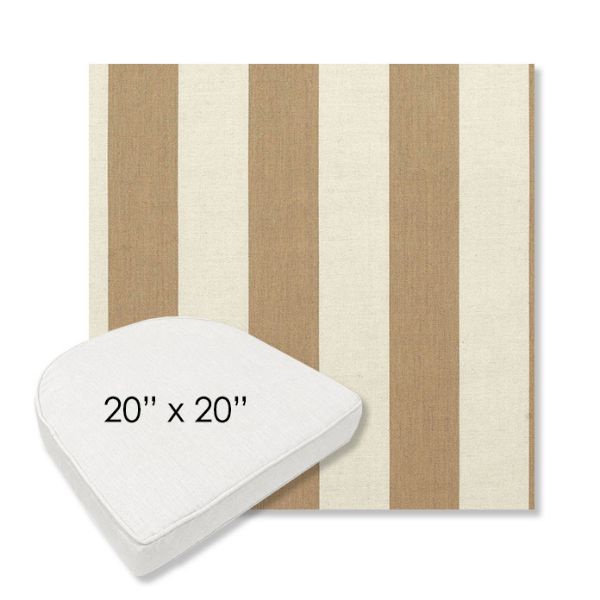 Picture of Maxim Heather Beige | 20" x 20" Boxed Contoured Rounded Back Wicker Chair Cushion - Sunbrella© Fabric