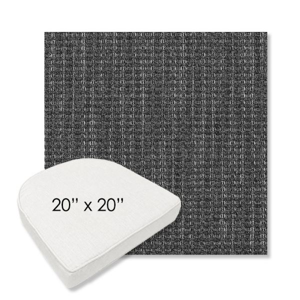 Picture of Metamorphic Slate | 20" x 20" Boxed Contoured Rounded Back Wicker Chair Cushion - Sunbrella© Fabric