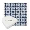 Picture of Midori Indigo | 20" x 20" Boxed Contoured Rounded Back Wicker Chair Cushion - Sunbrella© Fabric