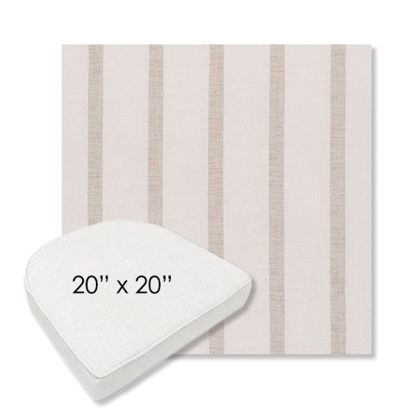 Picture of Mixi Linen | 20" x 20" Boxed Contoured Rounded Back Wicker Chair Cushion - Sunbrella© Fabric