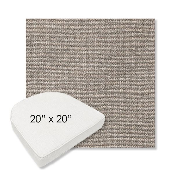 Picture of Momento Dove | 20" x 20" Boxed Contoured Rounded Back Wicker Chair Cushion - Sunbrella© Fabric