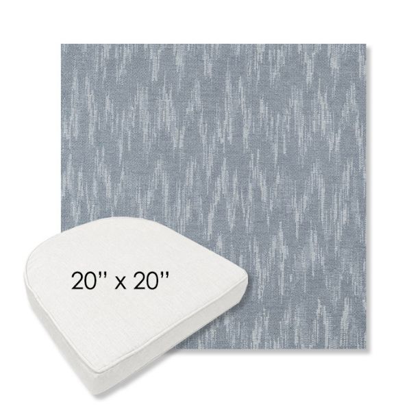 Picture of Mountains Slate | 20" x 20" Boxed Contoured Rounded Back Wicker Chair Cushion - Sunbrella© Fabric