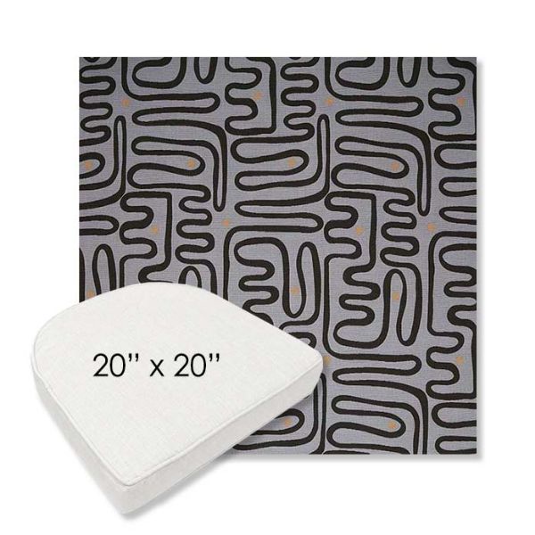 Picture of Nema Moonlight | 20" x 20" Boxed Contoured Rounded Back Wicker Chair Cushion - Sunbrella© Fabric