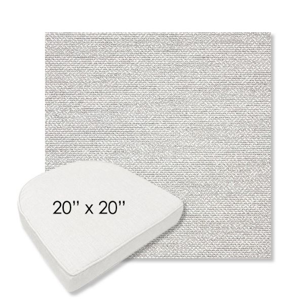 Picture of Nurture Pebble | 20" x 20" Boxed Contoured Rounded Back Wicker Chair Cushion - Sunbrella© Fabric