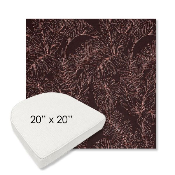 Picture of Palma Sangria | 20" x 20" Boxed Contoured Rounded Back Wicker Chair Cushion - Sunbrella© Fabric