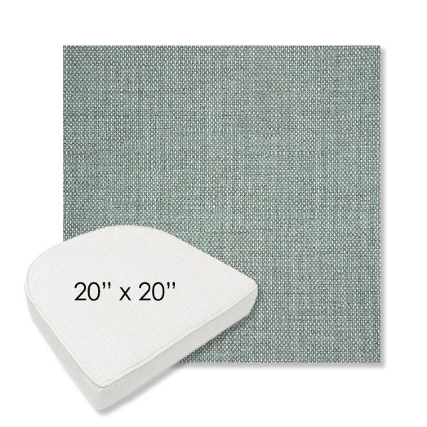 Picture of Piazza Mist | 20" x 20" Boxed Contoured Rounded Back Wicker Chair Cushion - Sunbrella© Fabric