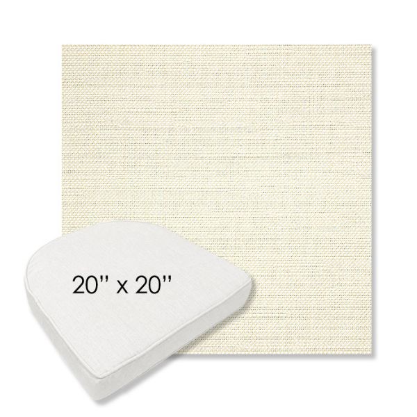 Picture of Piazza Parchment | 20" x 20" Boxed Contoured Rounded Back Wicker Chair Cushion - Sunbrella© Fabric