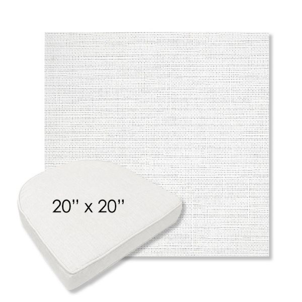 Picture of Piazza White | 20" x 20" Boxed Contoured Rounded Back Wicker Chair Cushion - Sunbrella© Fabric