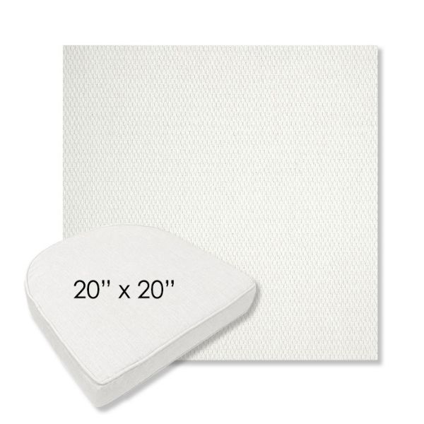 Picture of Pique Salt | 20" x 20" Boxed Contoured Rounded Back Wicker Chair Cushion - Sunbrella© Fabric