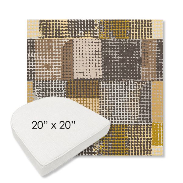 Picture of Pop Corn | 20" x 20" Boxed Contoured Rounded Back Wicker Chair Cushion - Sunbrella© Fabric