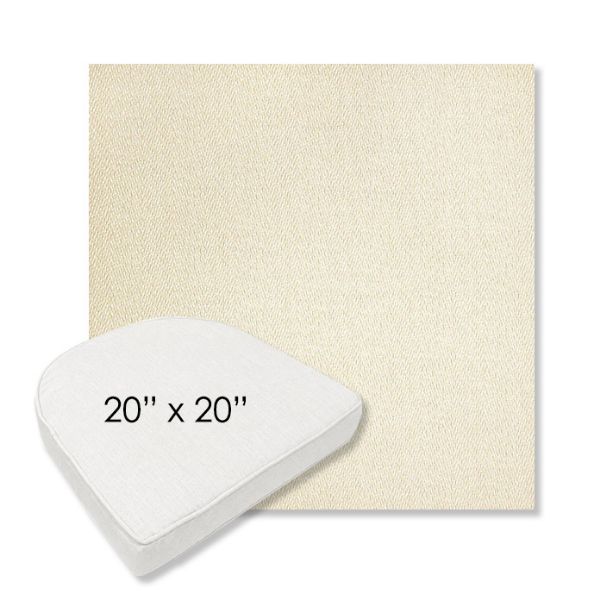 Picture of Posh Salt | 20" x 20" Boxed Contoured Rounded Back Wicker Chair Cushion - Sunbrella© Fabric