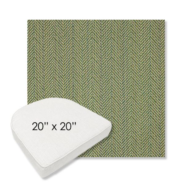 Picture of Posh Shamrock | 20" x 20" Boxed Contoured Rounded Back Wicker Chair Cushion - Sunbrella© Fabric