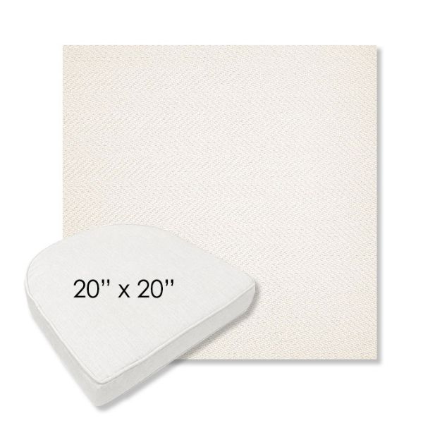 Picture of Posh Snow | 20" x 20" Boxed Contoured Rounded Back Wicker Chair Cushion - Sunbrella© Fabric
